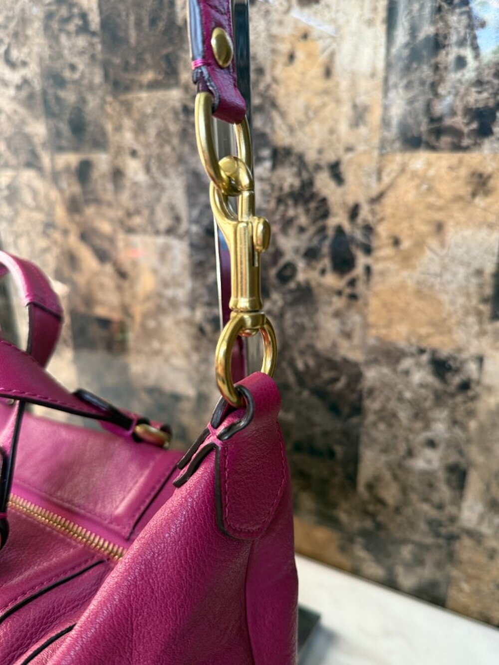 RARE & VINTAGE (2000s) Coach Ashley Leather Satchel in Raspberry - Picture 6 of 14